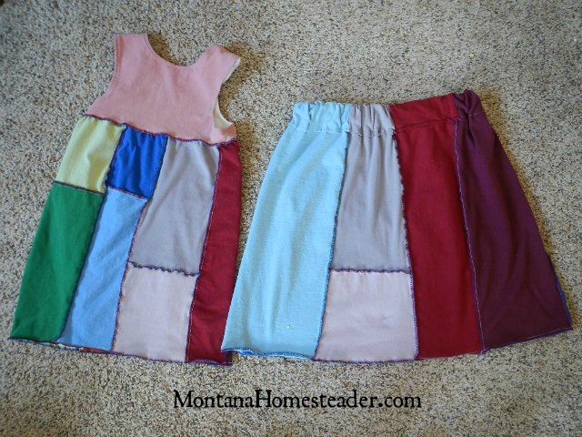 How to make a skirt and dress from an old t shirt for women girls toddlers easy to make and no cost 