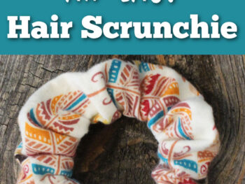 How to make an easy DIY hair scrunchie with step by step directions and pictures to illustrate the instructions to sew a srunchie